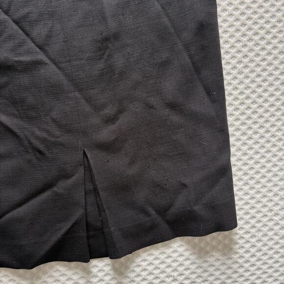 Brooks Brothers x Loro Piana Wool Pencil Skirt 2 2P Black Silk Academia Career - Picture 7 of 7